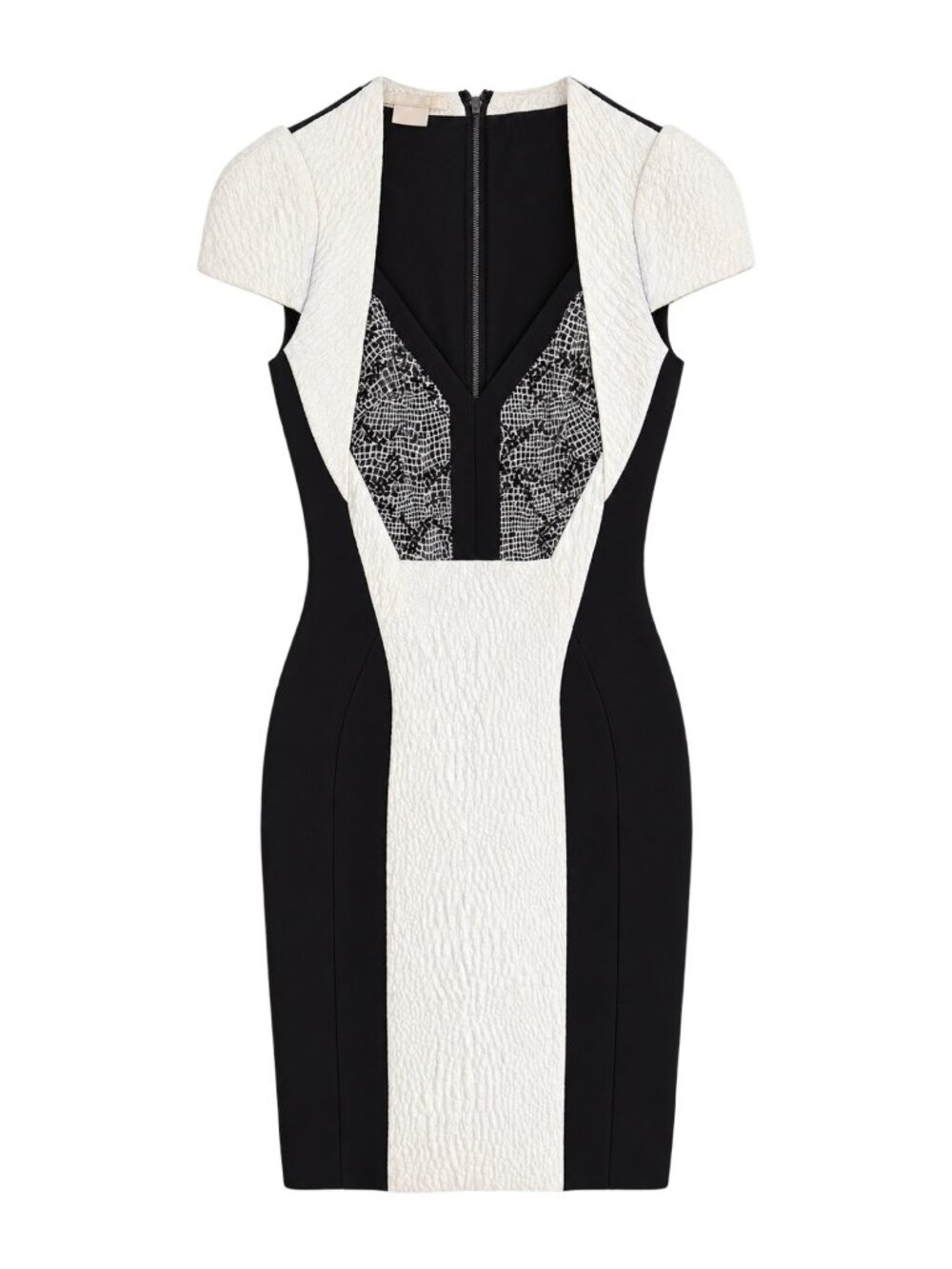 Antonio Berardi Black and White Cap-Sleeve Sheath Dress
